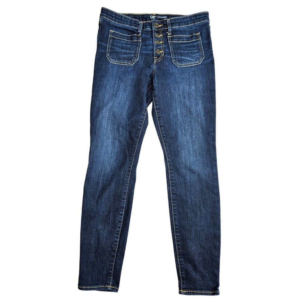Gap Womens Size 6 / 28 Regular Button Fly Denim Blue‎ Jeans Leggings